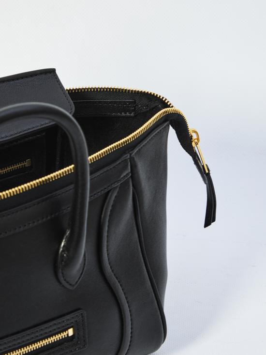 26FW 셀린느 스몰 뉴 러기지백 서플 샤이니 램스킨 124213GW2 BLACK - CELINE
