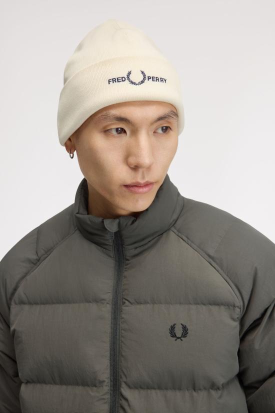 26FW 프레드페리 비니 C3300 08D Ecru dk airforce - FRED PERRY