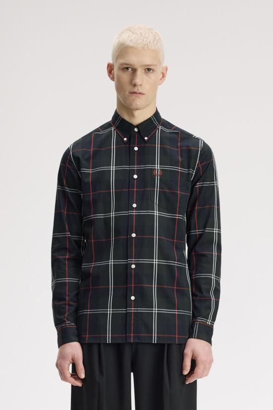 26FW 프레드페리 긴팔 셔츠 M3456 Q20 Night green - FRED PERRY