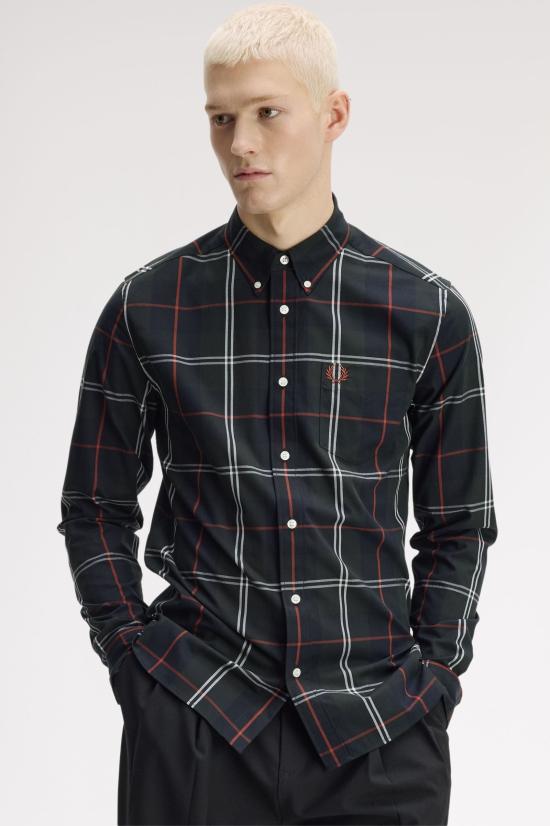 26FW 프레드페리 긴팔 셔츠 M3456 Q20 Night green - FRED PERRY