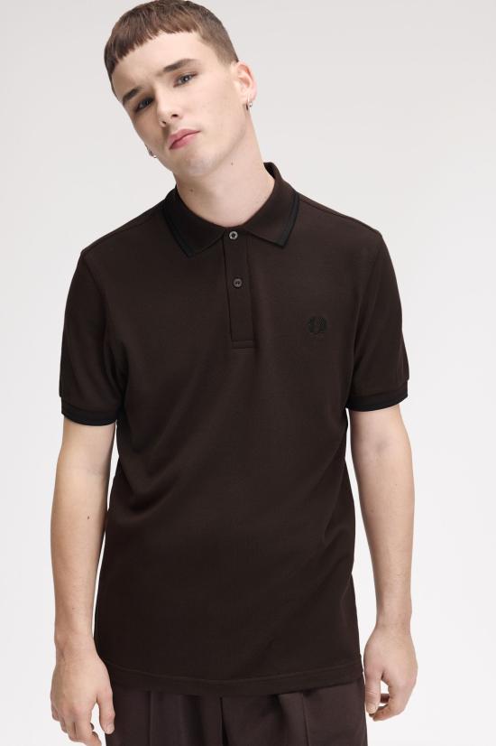 26FW 프레드페리 폴로 티셔츠 M3600 86C Rich brown black - FRED PERRY