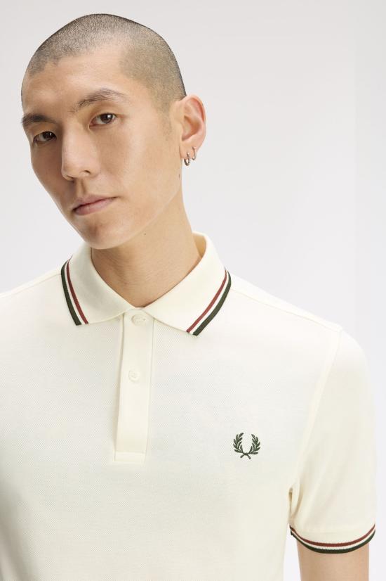 26FW 프레드페리 폴로 티셔츠 M3600 69C Ecr brndy ngreen - FRED PERRY