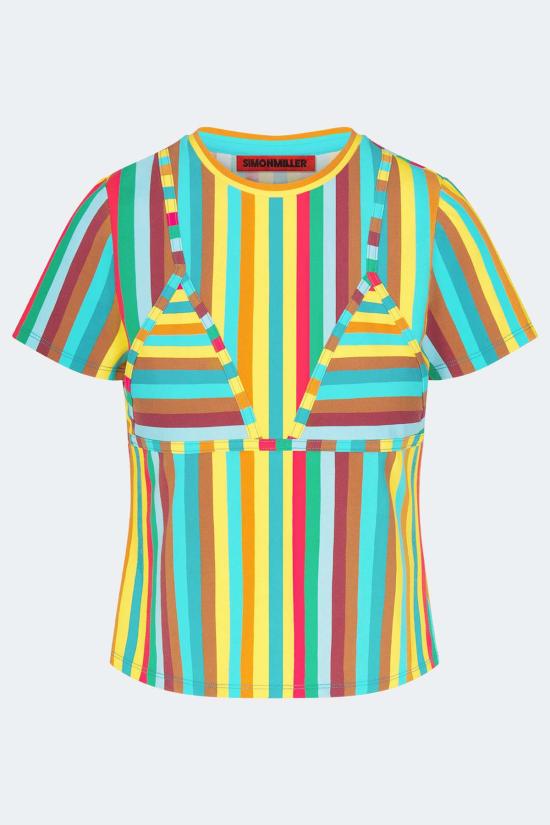  사이먼밀러 반팔 티셔츠 W3463 4098 96680 VIBRANT MULTI STRIPE - SIMONMILLER