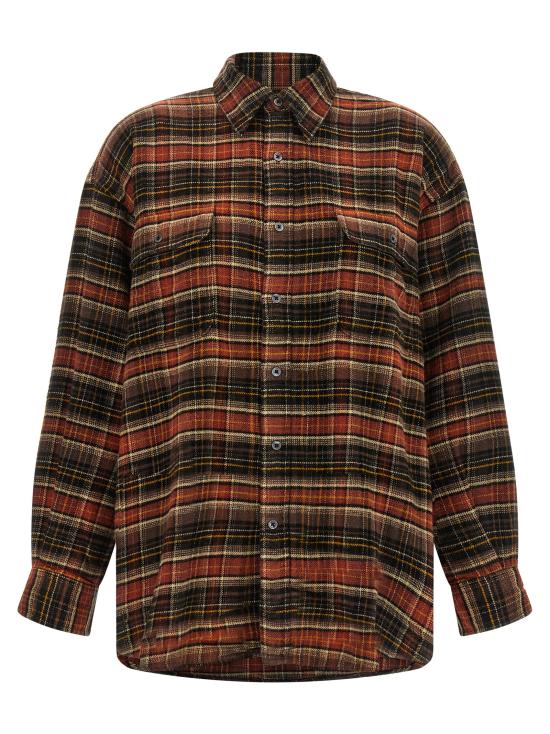 26FW 알13 셔츠 R13WR415R854BBROWNDARKGREYPLAID Multicolor