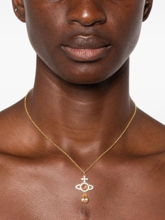 26SS 비비안웨스트우드 ORB 크리스탈 목걸이 ORB 크리스탈 목걸이 630203IB RA05 Gold - VIVIENNE WESTWOOD