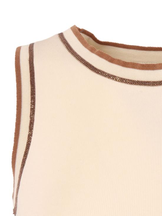 26SS 파비아나 필리피 투톤 저지 탱크탑 JED276F602M203 Neutrals - FABIANA FILIPPI