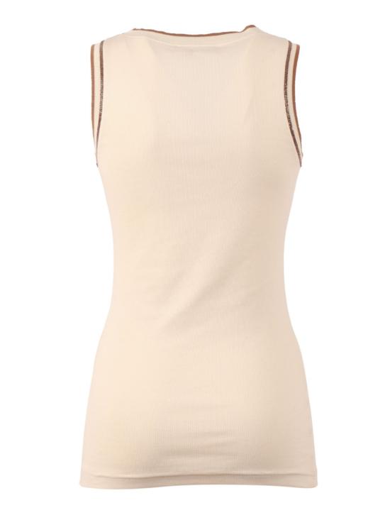 26SS 파비아나 필리피 투톤 저지 탱크탑 JED276F602M203 Neutrals - FABIANA FILIPPI
