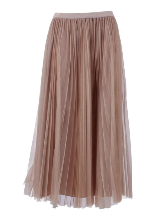 26SS 파비아나 필리피 와이드 플리츠 튤 스커트 GND266F426L738 Brown