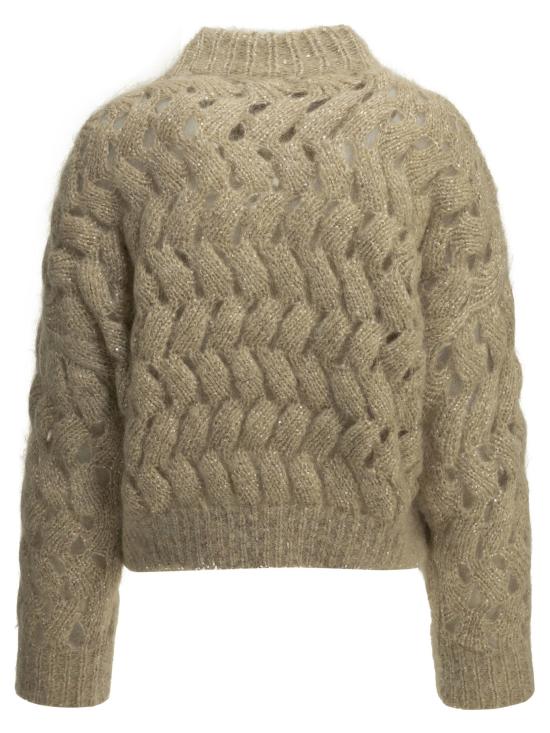 26FW 브루넬로 쿠치넬리 스웨터 눈부신 지그재그 케이블  베이지 - BRUNELLO CUCINELLI