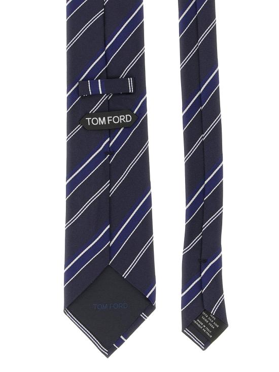 26FW 톰포드 넥타이 대각선 줄무늬 와 파피용 블루 - TOMFORD