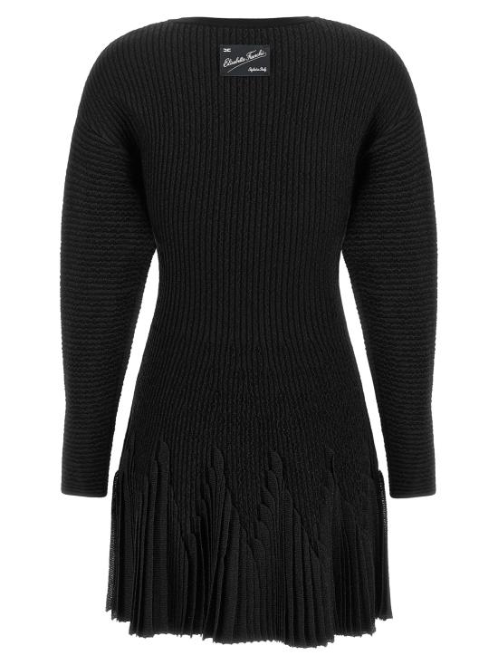 26FW 엘리자베타프랜치 원피스 니트 주름 드레스 블랙 - ELISABETTA FRANCHI