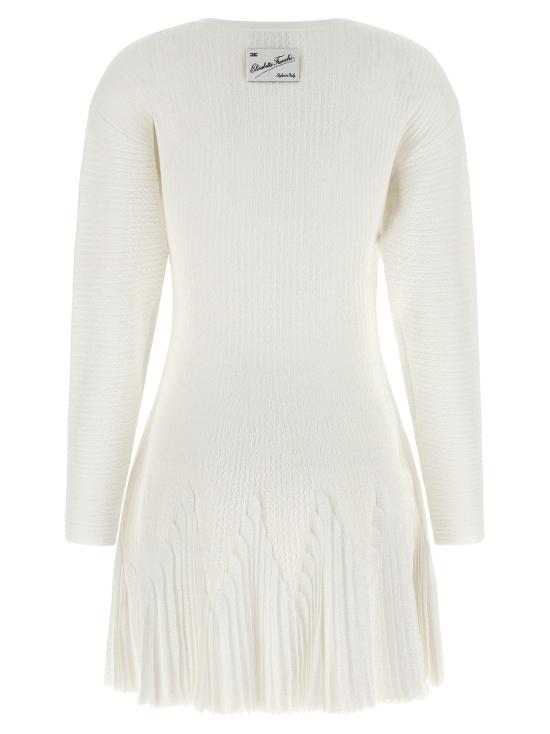 26FW 엘리자베타프랜치 원피스 니트 주름 드레스 화이트 - ELISABETTA FRANCHI