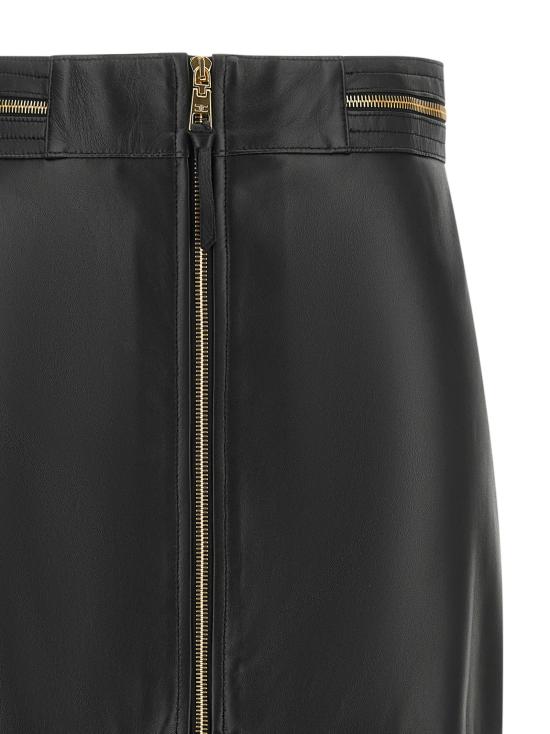 26FW 엘리자베타프랜치 스커트 가죽  블랙 - ELISABETTA FRANCHI