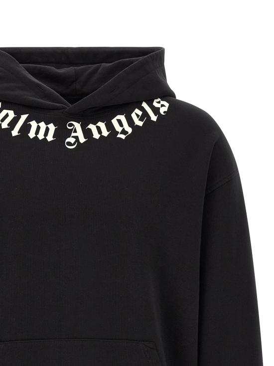 26FW 팜앤젤스 긴팔 티셔츠 로고 후드티 블랙 - PALM ANGELS