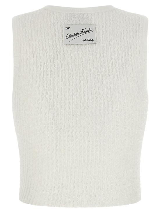 26FW 엘리자베타프랜치 탑 골지 크롭 화이트 - ELISABETTA FRANCHI