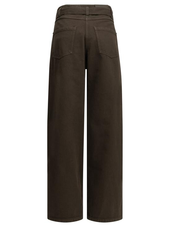 26FW 브루넬로 쿠치넬리 데님 팬츠 와이드 레그 진 브라운 - BRUNELLO CUCINELLI