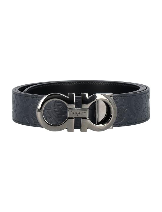 26FW 살바토레 페라가모 간치니 레더 벨트 675542 735830 NAVY DOM - SALVATORE FERRAGAMO