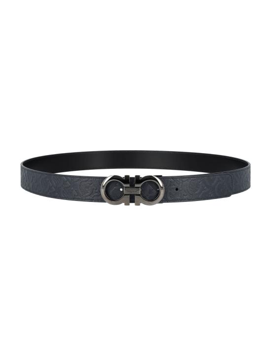 26FW 살바토레 페라가모 간치니 레더 벨트 675542 735830 NAVY DOM - SALVATORE FERRAGAMO