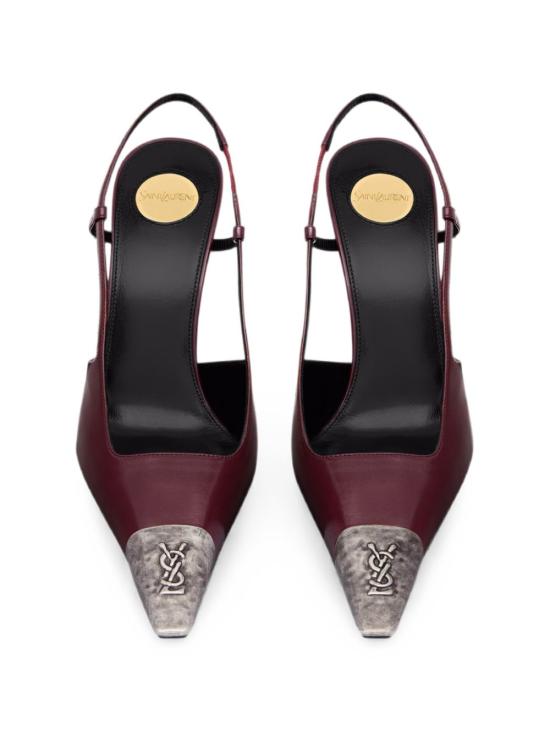 26FW 생로랑 스무스 가죽 슬링백 펌프스 841158AAFGC6629 BORDEAUX - SAINT LAURENT