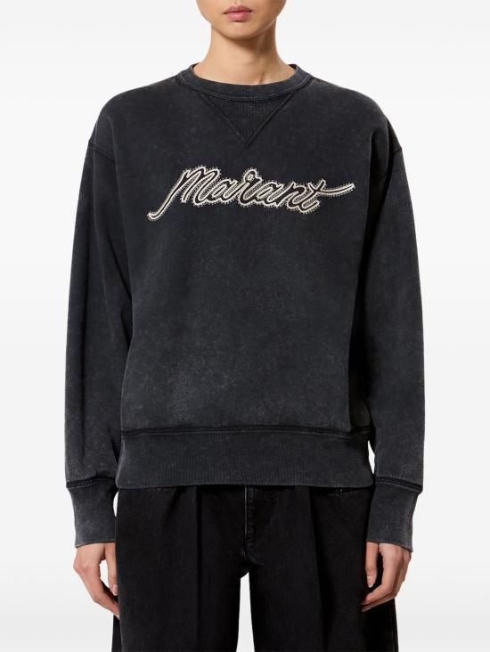 26FW 이자벨마랑에뚜왈 라이즈 스웨트 자수 코튼 플리스 스웨트셔츠 SW0061FAD3M04E 02FK FADED BLACK - ISABEL MARANT ETOILE
