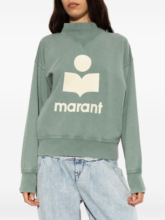 26FW 이자벨마랑에뚜왈 모비 코튼 스웨트셔츠 로고 SW0003FAD1M04E SEEC SAGE ECRU - ISABEL MARANT ETOILE