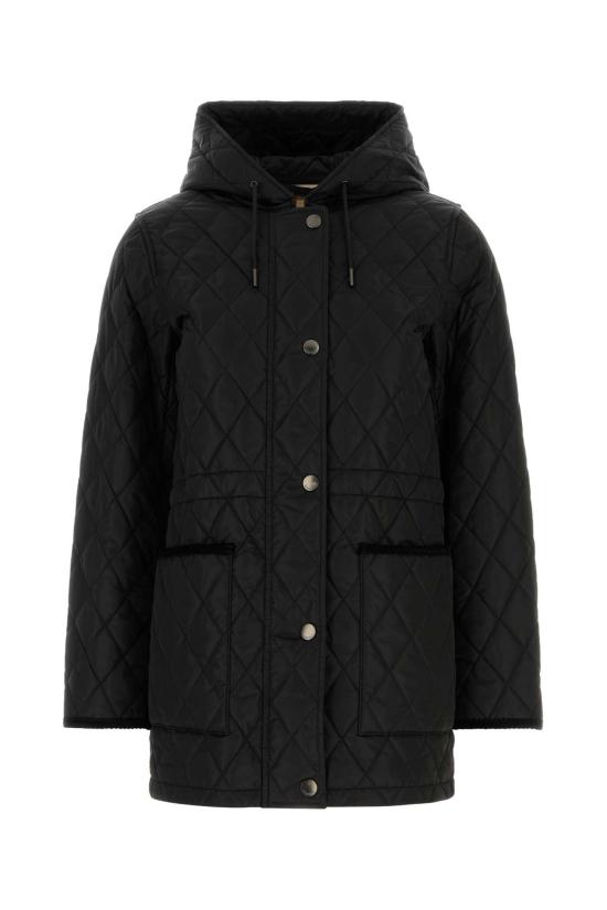 26FW 버버리 브롬리 후드 퀼팅 자켓 8110531 C1900 BLACK SAND IP CHECK