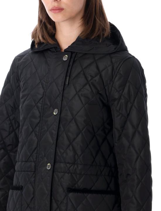 26FW 버버리 브롬리 후드 퀼팅 자켓 8110531 C1900 BLACK SAND IP CHECK - BURBERRY