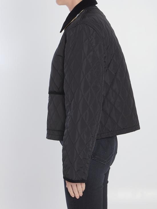 26FW 버버리 올드햄 크롭 퀼팅 자켓 8107465 C1900 BLACK SAND IP CHECK - BURBERRY