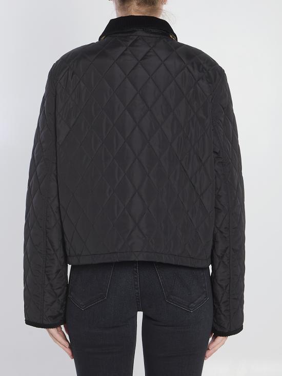 26FW 버버리 올드햄 크롭 퀼팅 자켓 8107465 C1900 BLACK SAND IP CHECK - BURBERRY