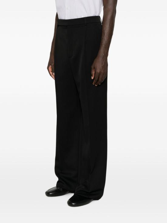 26FW 생로랑 플루이드 그레인 드 푸드르 포멀 슬랙스 A000O7Y7E63 1000 NOIR - SAINT LAURENT