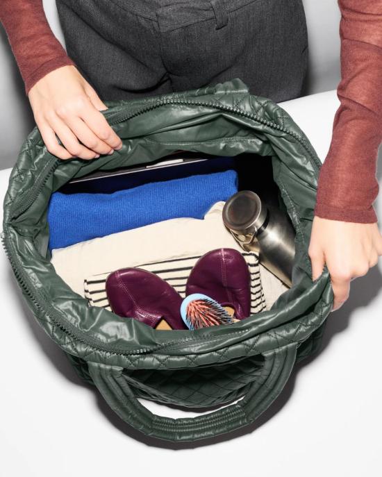  엠지 월리스 캐리어 Mz Wallace Large Metro Tote Deluxe Juniper - MZ WALLACE