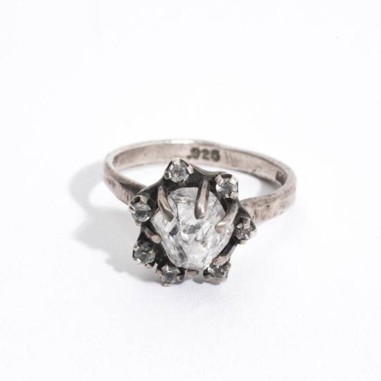  Unearthen Jewelry 반지 언어튼 주얼리 내추럴 링 쿼츠/화이트 사파이어/스털링 실버