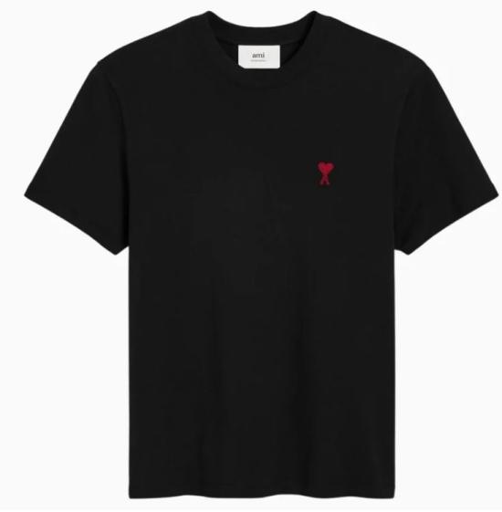 26FW 아미 스몰 하트 로고 티셔츠 BFUTS035 724001 Noir