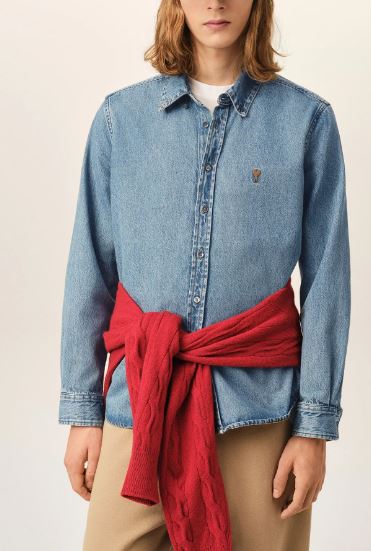 26FW 아미 데님 셔츠 USH786 DE0056480 Bleu - AMI