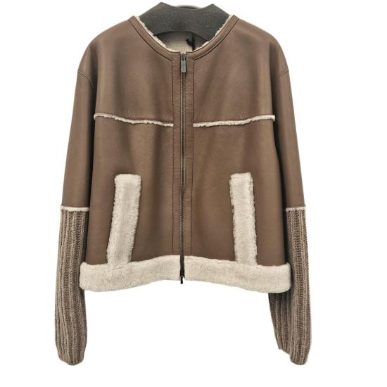  파비아나 필리피 가죽 자켓 PLD213F205H691VRU Brown