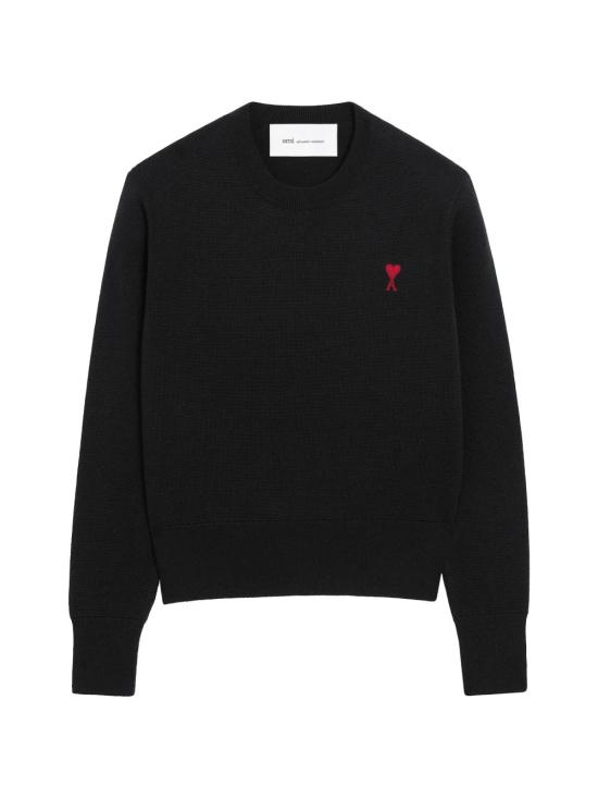26FW 아미 ADC 자수 크루넥 스웨터 FKS826 001009 Noir rouge - AMI