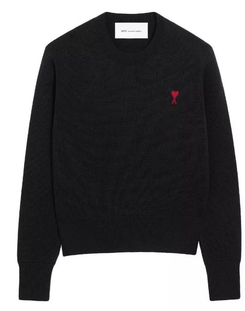 26FW 아미 ADC 자수 크루넥 스웨터 FKS826 001009 Noir rouge