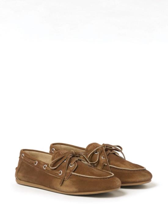 26FW 미우미우 언라인드 스웨이드 로퍼 5D123EZ5OF D005F0401 Brown - MIU MIU