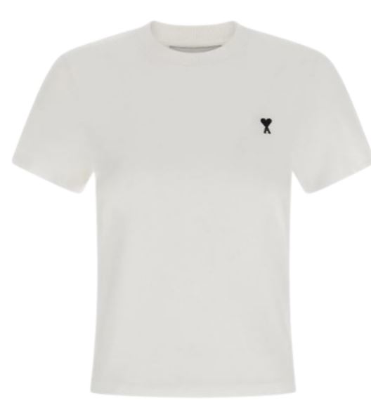 26FW 아미 스몰 하트 로고 코튼 크롭 티셔츠 FTS347 724100 BLANC