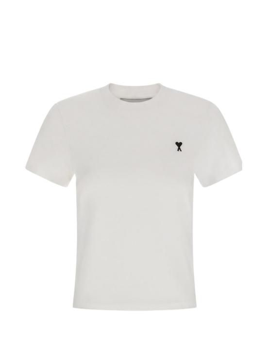 26FW 아미 스몰 하트 로고 코튼 크롭 티셔츠 FTS347 724100 BLANC - AMI