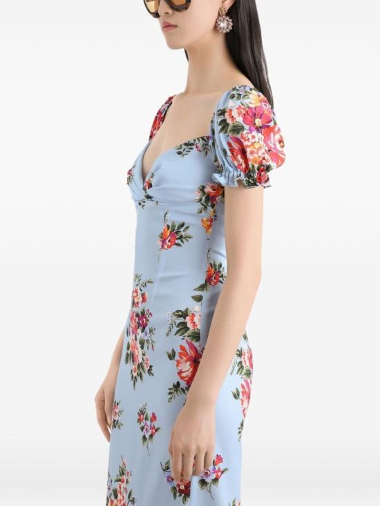 26SS 돌체앤가바나 플라워 부케 프린트 드레스 F612STFSA8PHC5ZO Blue - DOLCE & GABBANA