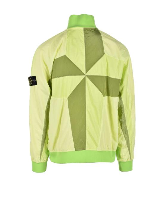  스톤 아일랜드 자켓 녹색 지퍼업 면 혼방 봄버 재킷 - STONE ISLAND
