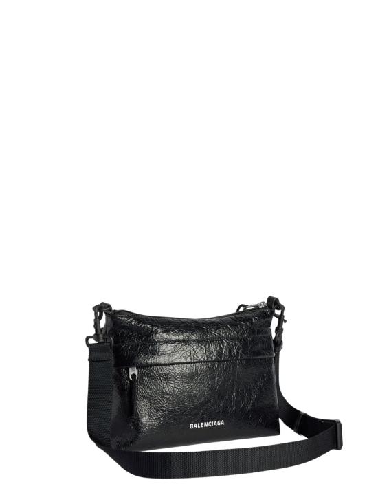 26FW 발렌시아가 익스플로러 더블 파우치 메신저 백 873182 1VG07 1000 BLACK DOM - BALENCIAGA