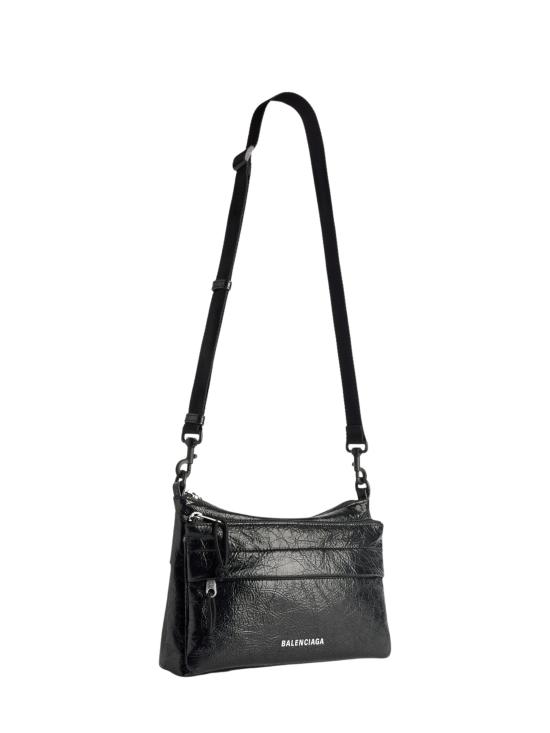 26FW 발렌시아가 익스플로러 더블 파우치 메신저 백 873182 1VG07 1000 BLACK DOM - BALENCIAGA
