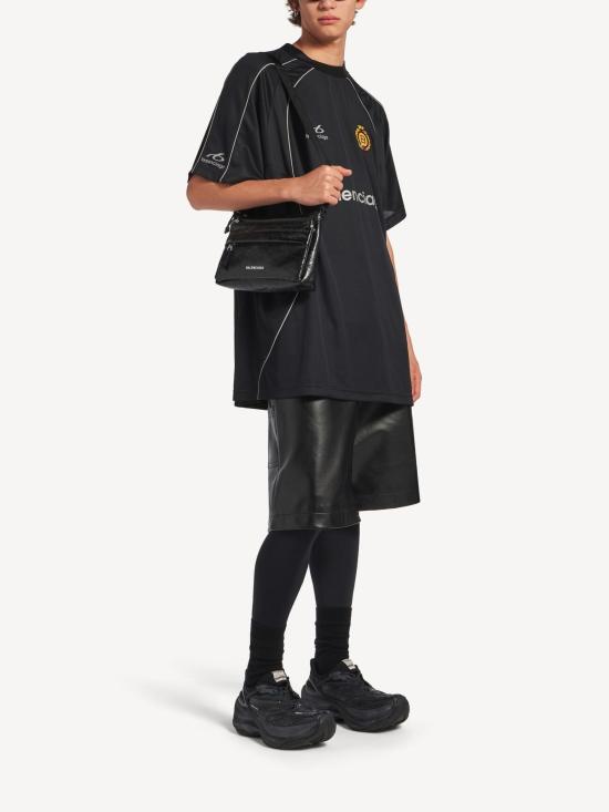 26FW 발렌시아가 익스플로러 더블 파우치 메신저 백 873182 1VG07 1000 BLACK DOM - BALENCIAGA