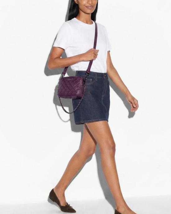  엠지 월리스 크로스백 Mz Wallace Mini Crosby Crossbody Bag Raisin - MZ WALLACE
