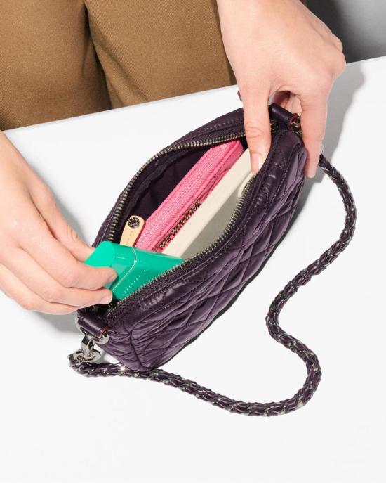  엠지 월리스 크로스백 Mz Wallace Mini Crosby Crossbody Bag Raisin - MZ WALLACE