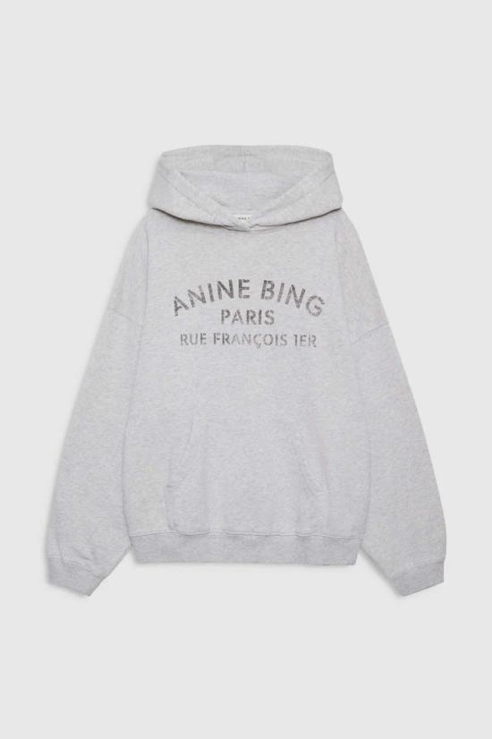  애니빙 후드 티셔츠 아니네 빙 하비 스웨트셔츠 파리 스텐실 - ANINE BING