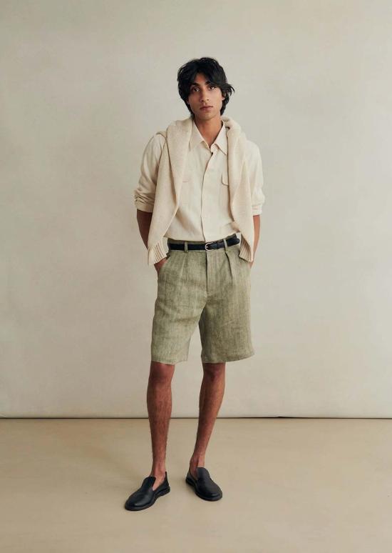  De Bonne Facture 숏팬츠 Naturalist 반바지 카키 + 에크루