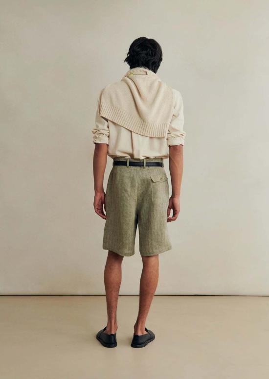  De Bonne Facture 숏팬츠 Naturalist 반바지 카키 + 에크루 - OTHER BRANDS